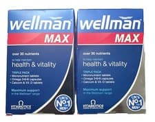 Image of 2 X Vitabiotics Wellman Max Tablets - 84 Count BB:08/26