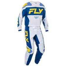 Image of FLY RACING F16 BLUE / YELLOW 2025 MOTOCROSS MX KIT PANT / JERSEY ADULT ALL SIZES