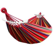 Image of Garden Camping Canvas Hammock Bed Hanging Swing Breathable Outdoor 1-2 Person UK