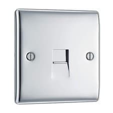 Image of British General BG Electrical Single Telephone Master Socket Polished Chrome NEW