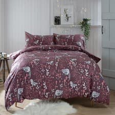 Image of Woodland Printed Polycotton Single Reversible Quilt Duvet Cover Set & Pillowcase