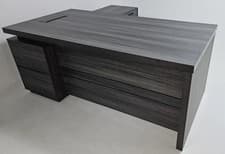 Image of Modern Grey Oak Executive Corner Desk with Storage - 1600mm, 1800mm, 2000mm