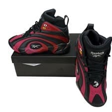 Image of Reebok Shaqnosis Damenosis Mid Mens Basketball Shoes Black/Red GX2609 NEW Sz 9.5