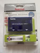 Image of HAMA 35 in 1 USB 2.0 Multi Card Reader - Blue | CF Smart Media Micro SD SDHC MMC