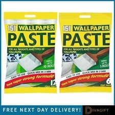 Image of WALLPAPER PASTE 5 ROLLS 10 ROLLS ALL PURPOSE QUICK STRONG ADHESIVE XTRA STRENGTH