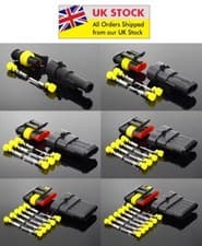 Image of AMP 1 2 3 4 5 6 Way Pin Superseal Electrical Automotive Waterproof Connector Kit