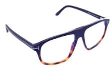 Image of TOM FORD Blue Block Men Eyeglasses FT5901 056 Large Square Frame BLACK HAVANA