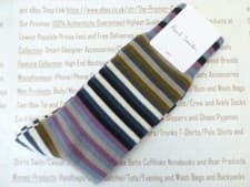 Image of PAUL SMITH 1 pk Smart Crew Sock Mens Quintus Stripe Knit O/S Socks BNWT rrp£22