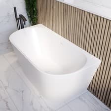Image of Freestanding Double Ended Back to Wall Bath 1500 x 750mm - Gable GAB1500