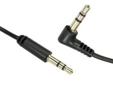 Image of 3.5mm Angle Cable Jack to Jack Right Slim AUX Lead Stereo Plug Gold 1m - 10m
