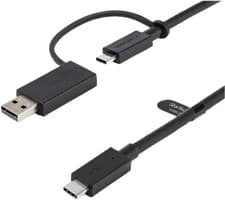 Image of STARTECH - Hybrid USB-C Cable with USB-A Adaptor, 1m