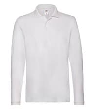 Image of FRUIT OF THE LOOM Mens Premium Long Sleeve Poloshirt Workwear Cotton Leisure TOP