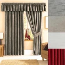 Image of STAMFORD LUXURY CHENILLE FULLY LINED PENCIL PLEAT CURTAINS ~ Many Colours/Sizes