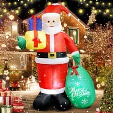 Image of 8ft LED Inflatable Santa Claus - With Mounting Hardware Gift Christmas