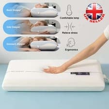 Image of Memory Foam Large Soft Pillow Slow Bounce Back Firm Deluxe Memory Foam Pillows