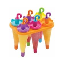 Image of KitchenCraft Homemade Umbrella Ice Lolly Mould Maker for 6 Lollies with Stand