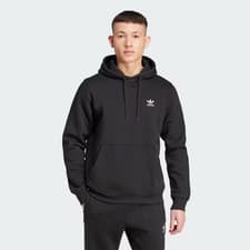 Image of Adidas Originals Mens Trefoil Fleece Hoodie Black Size. S
