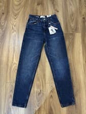 Image of Mango Women's Mom Denim Jeans Size EUR32/UK4 Dark Wash Blue Casual Daily Wear