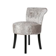 Image of Crushed Velvet Vanity Stool Dressing Table Chair Bedroom Makeup Chair w/Backrest