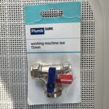 Image of WRAS 15mm x 15mm x 3/4" Washing Machine Tee Tap Chrome