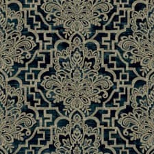 Image of Grandeco Life Damask Trellis Navy Wallpaper A62402 - Vinyl Metallic Paste Wall