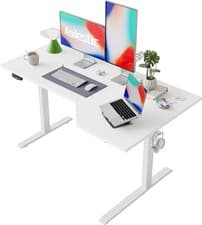 Image of Agilestic 140cm L Shaped Height Adjustable Desk Electric Motor Ergonomic
