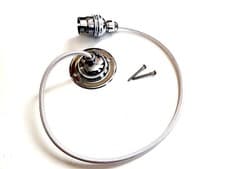 Image of Chrome Ceiling light pendant B22 light Pendant Set with choice coloured flex
