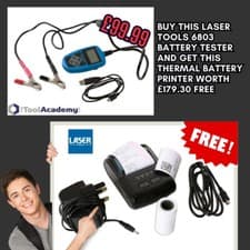 Image of Laser Tools 6803 Battery Tester 12V Cranking Charging + FREE Laser 6804 Printer