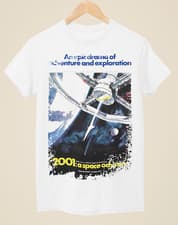 Image of 2001: A Space Odyssey (1968) - Movie Poster Inspired Unisex White T-Shirt