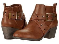 Image of Rocket Dog Saxx Grand Ankle Boots Womens *UK Size 3* Brown Buckle Block Heel
