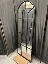 Image of Garden Trading Fullbrook Arched Mirror, Iron Black H170cm RRP330