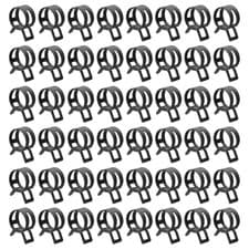 Image of 60pcs Spring Band Type Hose Clamps 15mm Silicone Vacuum Pipe Clip, Black