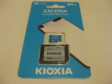 Image of Kioxia 64GB Exceria U1 Class 10 microSD Memory Card with Adapter for Mobiles.