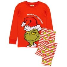 Image of The Grinch Childrens/Kids Fitted Christmas Pyjama Set  NS6564