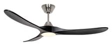 Image of DC ceiling fan with LED and remote Eco Genuino matt chrome & black 152 cm 60"