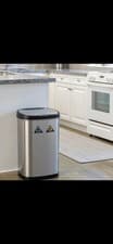 Image of 50-Litre Oval Plus Series Recycling Autobin – Dual-Compartment Motion Sensor Bin