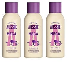 Image of 3x Aussie Mighty Mega Shampoo 90ml - Travel Size