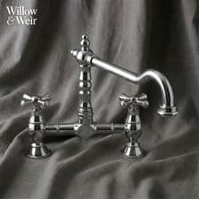 Image of Polished Chrome Kitchen Mixer Crosshead Tap Ideal for Belfast Butler Sink