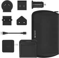 Image of Mophie Charge Stream Global Travel Kit Wireless Charger with World Plug Adapters