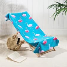 Image of Vibrant Flamingo Print Beach Towel - Quick-Dry Microfiber for Ultimate Comfort