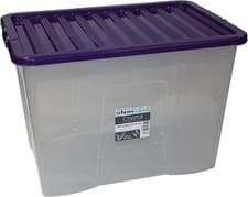 Image of Storage Box Wham 80 Litre 60 X 40 X 42 CM, Clear Stackable (6 Pack)