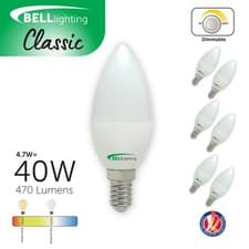 Image of BELL E14 Dimmable Candle Bulbs | Warm + Cool White | 4.7W 470lm Small Edison SES