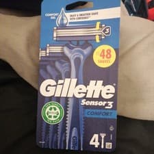Image of Gillette Sensor 3 Comfort Gel Disposable Shaving Razor - Pack of 4 Razors - New