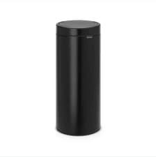 Image of Brabantia 30L Touch Bin Matt Black Kitchen Waste Rubbish Dustbin Compact Home UK