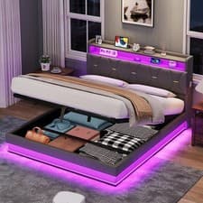 Image of Upholstered Bed 5FT KING SIZE Ottoman Bed Frame with Hydraulic Storage Headboard