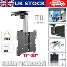 Image of Folding TV Ceiling Mount for 17-37 inch Flat Screen Monitor Adjustable Bracket