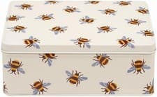 Image of Emma Bridgewater Blue Winged Bumble Bee Rectangular Lunch / Biscuit Storage Tin