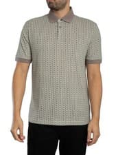Image of Armani Exchange Men's All Over Print Polo Shirt, Beige
