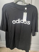 Image of Adidas  Linear Logo T-Shirt - Black/White Brand New Size Medium