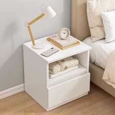 Image of Compact Bedroom Bedside Table Nightstand Side Table Bedside Table Drawer Cabinet